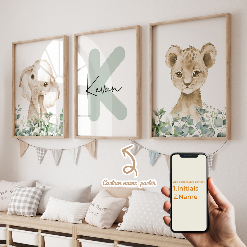 3pcs Personalized Custom Name  - Home Decor Wall Pictures 评论和价格
