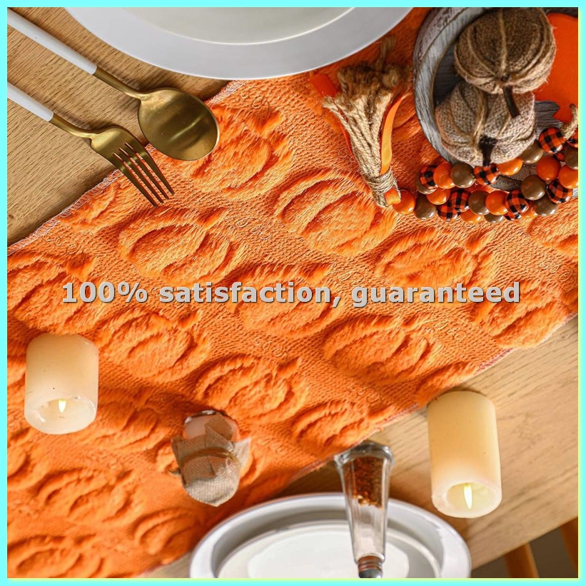 Fall Orange Pumpkin Table Runn - Home Decor Orange 评论和价格