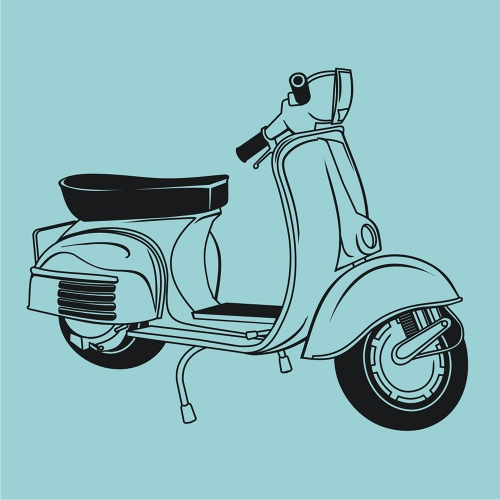 Vespa Wall Decal Bedroom Art-S - Home Decor Mod 评论和价格