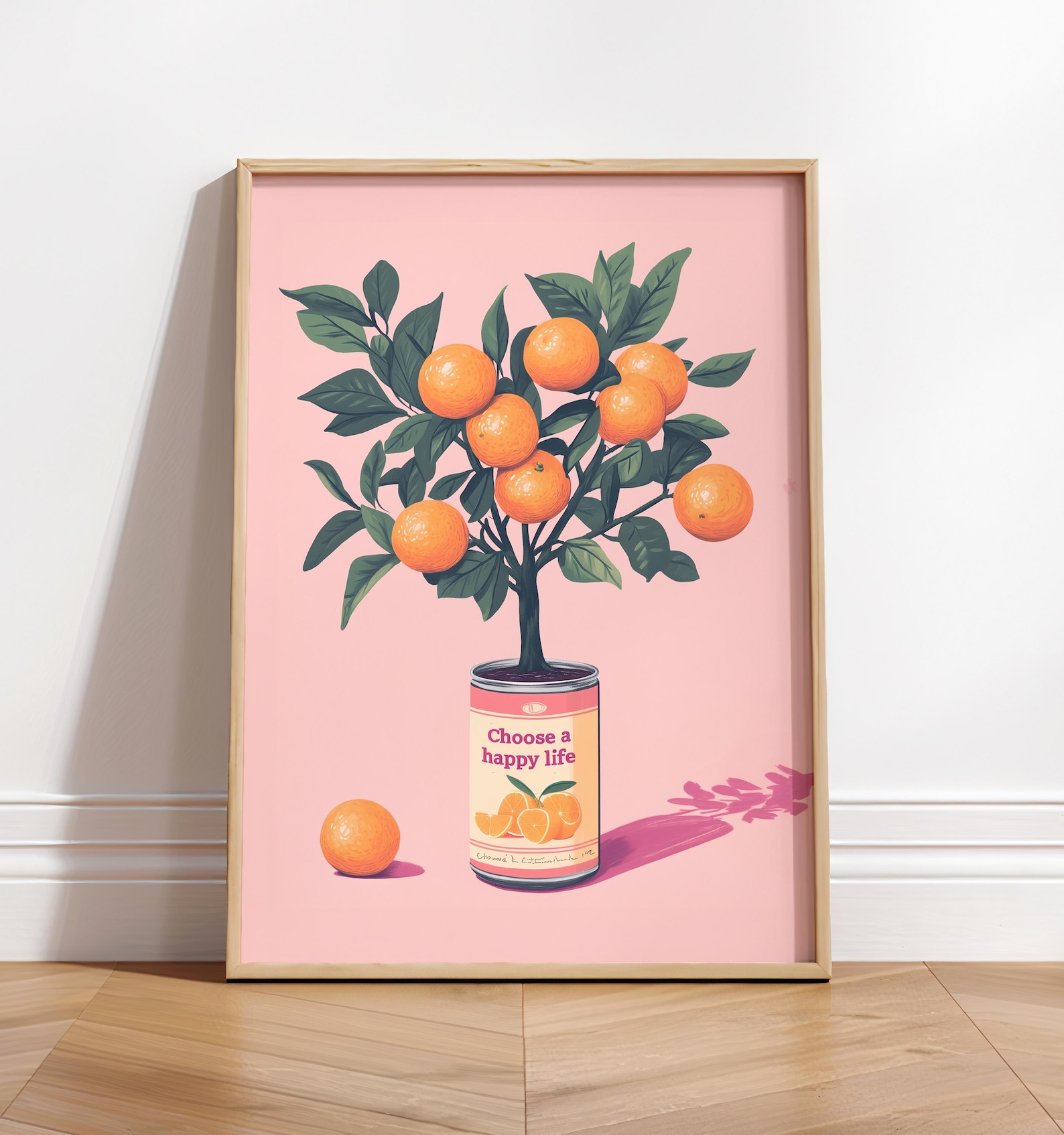 'Choose A Happy Life' Canvas W - Home Decor Orange 评论和价格