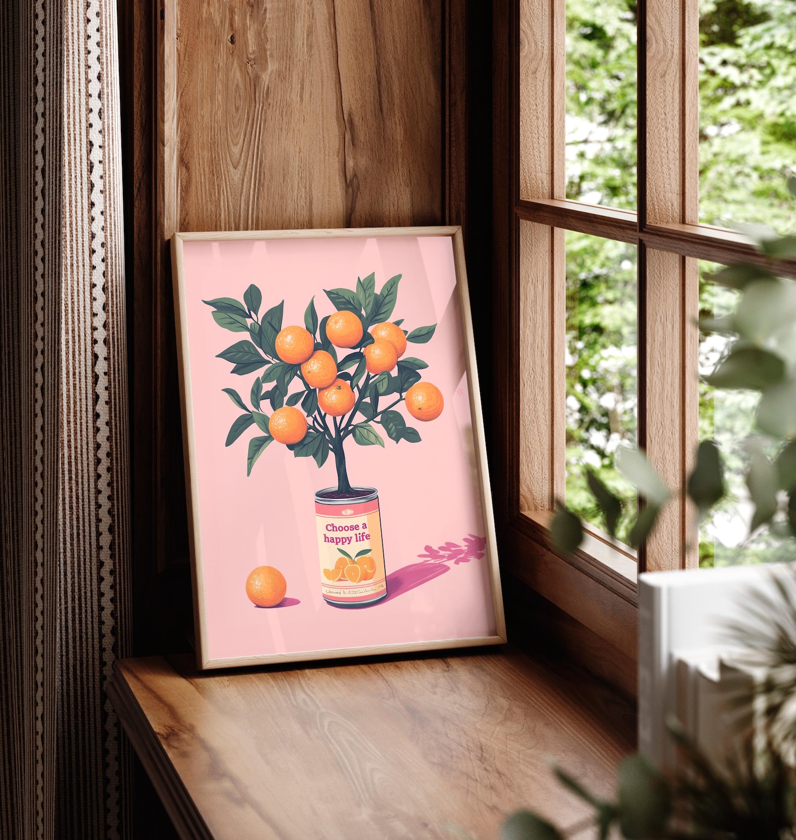 'Choose A Happy Life' Canvas W - Home Decor Orange 评论和价格