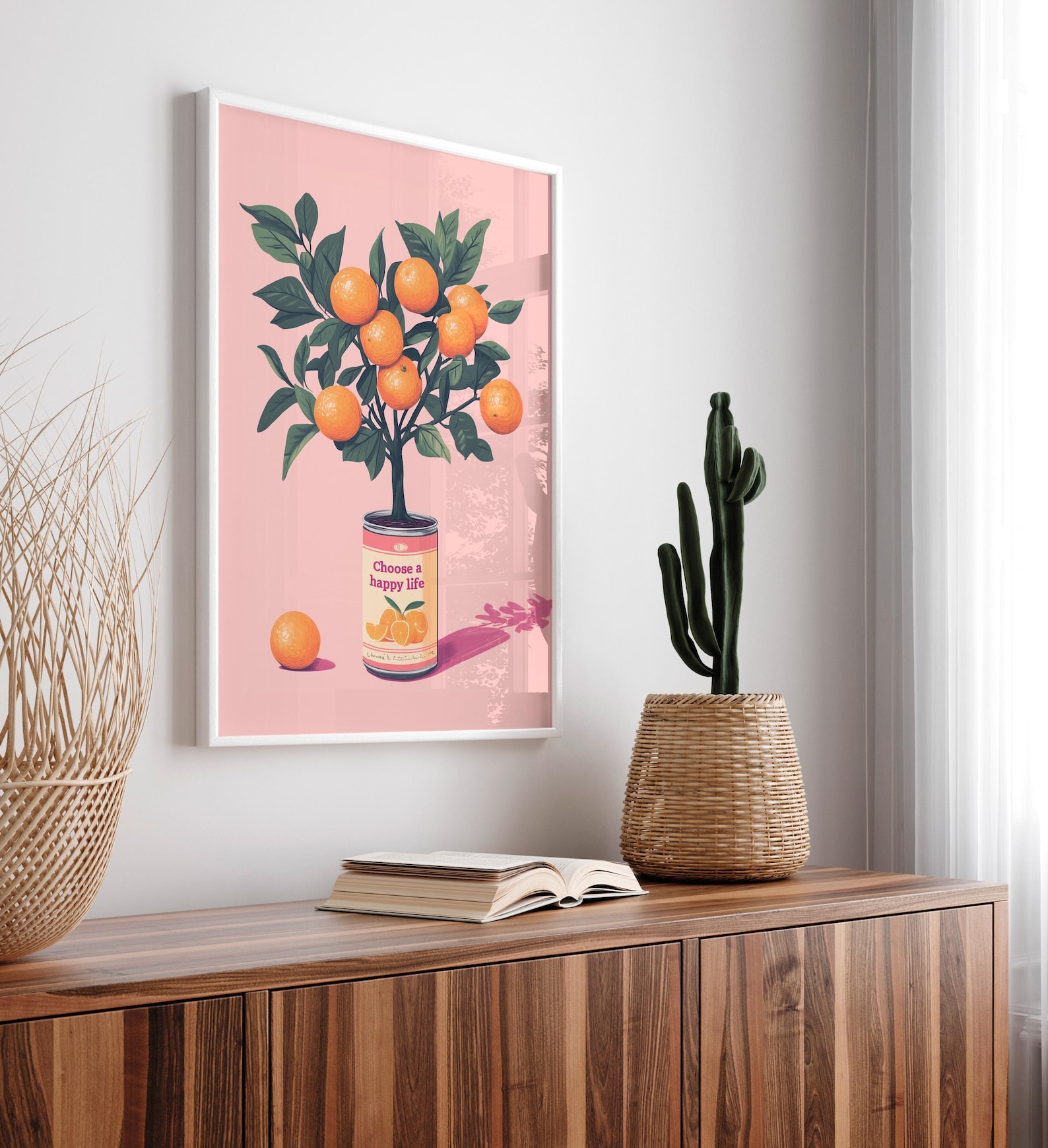 'Choose A Happy Life' Canvas W - Home Decor Orange 评论和价格