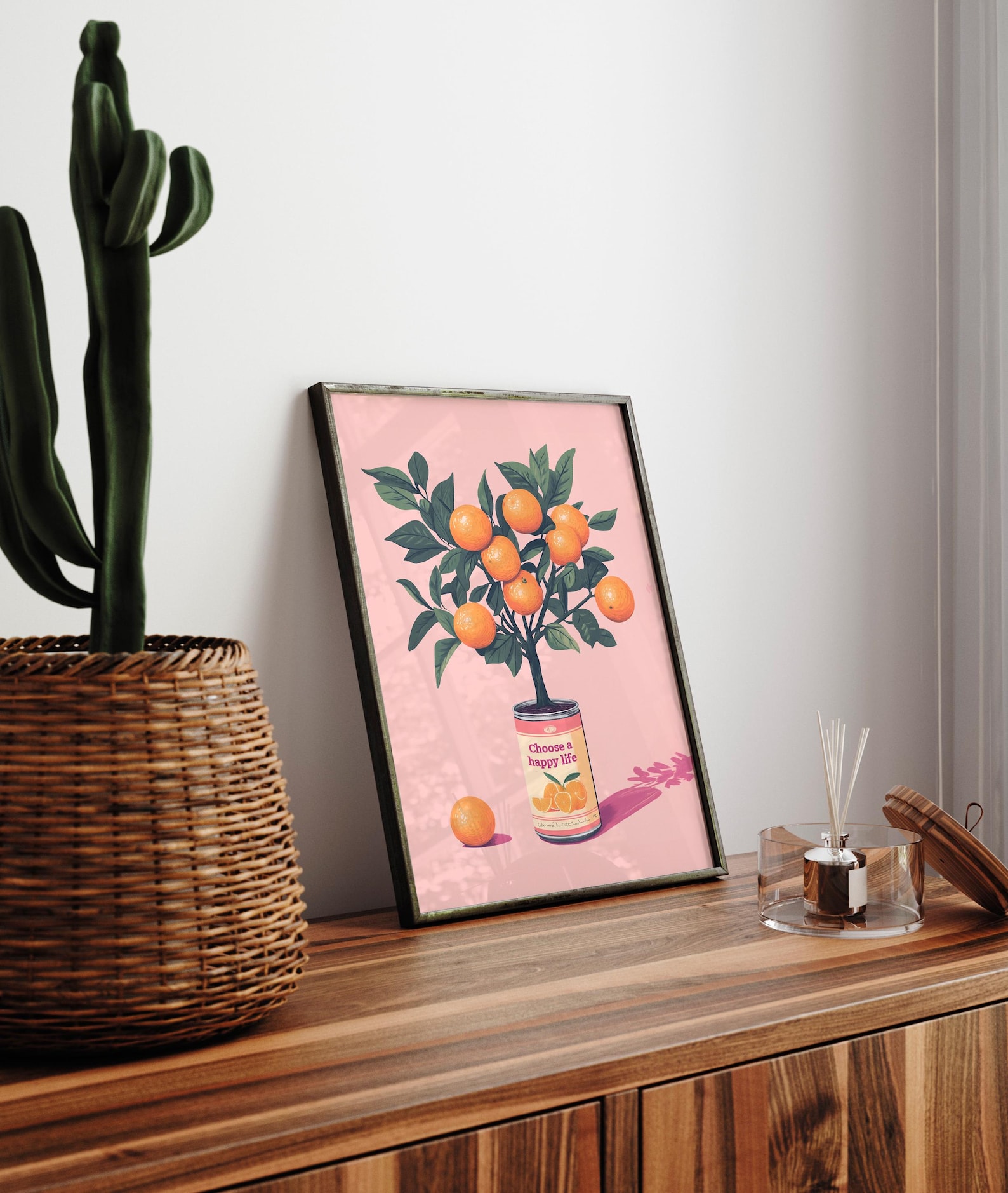 'Choose A Happy Life' Canvas W - Home Decor Orange 评论和价格