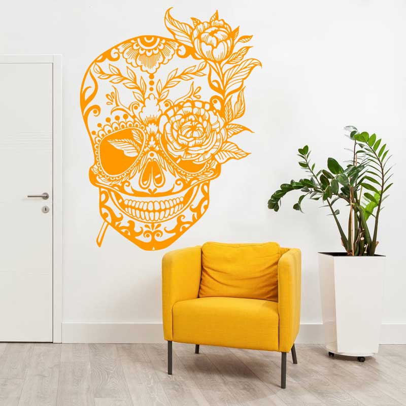 Day of the Dead sugar skull vi - Home Decor Vinyl Flooring 评论和价格