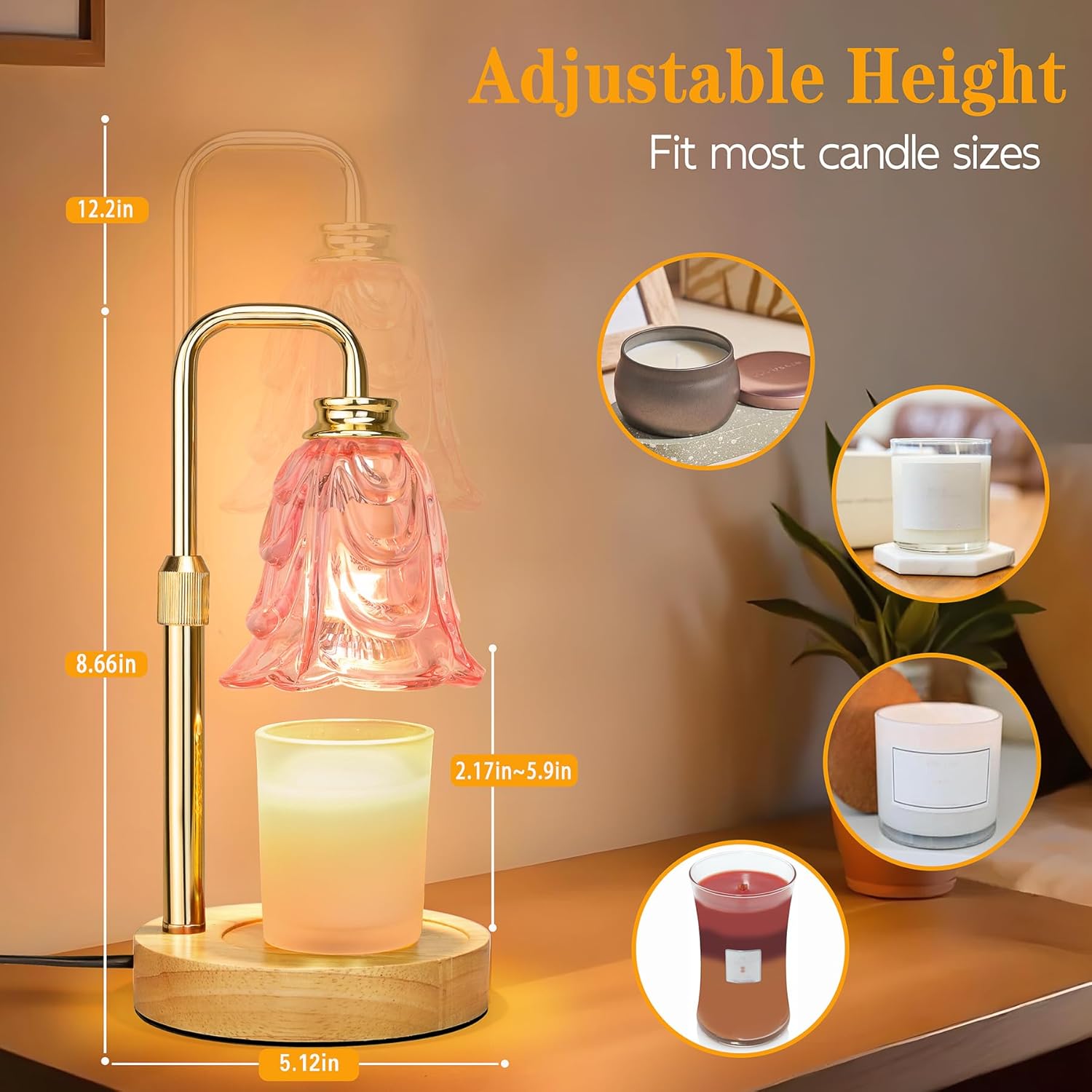Pink Tulip Candle Warmer Lamp  - Home Decor Product 评论和价格