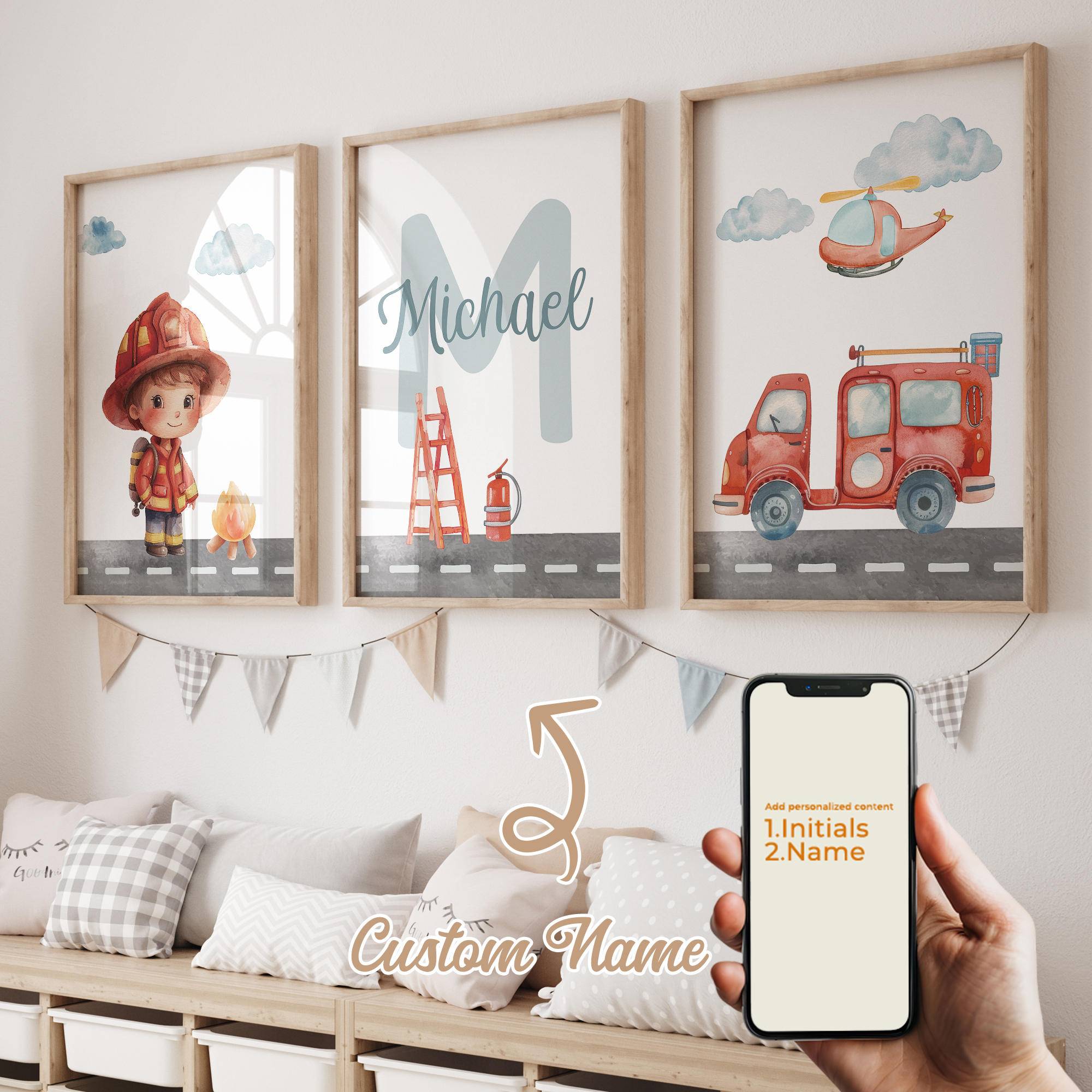 3pcs Personalized Custom Name  - Home Decor Wall Pictures 评论和价格