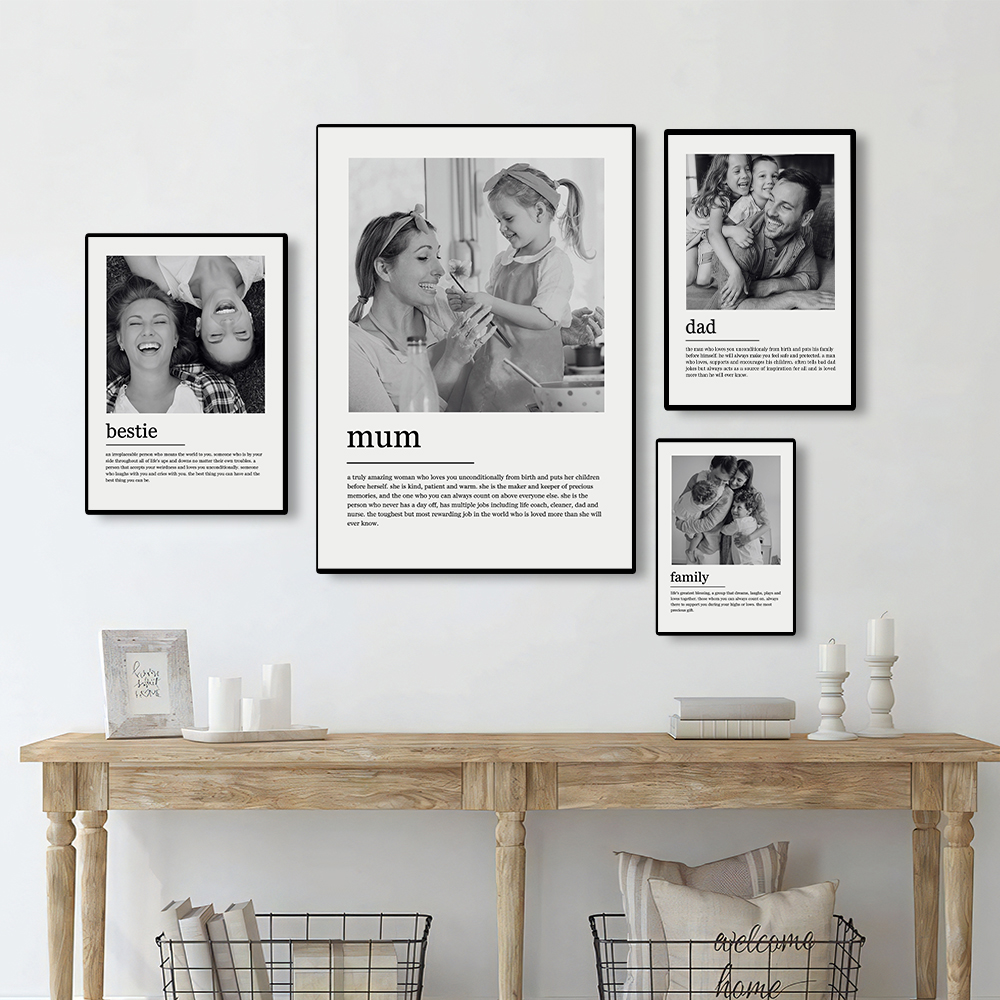Custom Family Photo Canvas Pai - Home Decor Wall Pictures 评论和价格