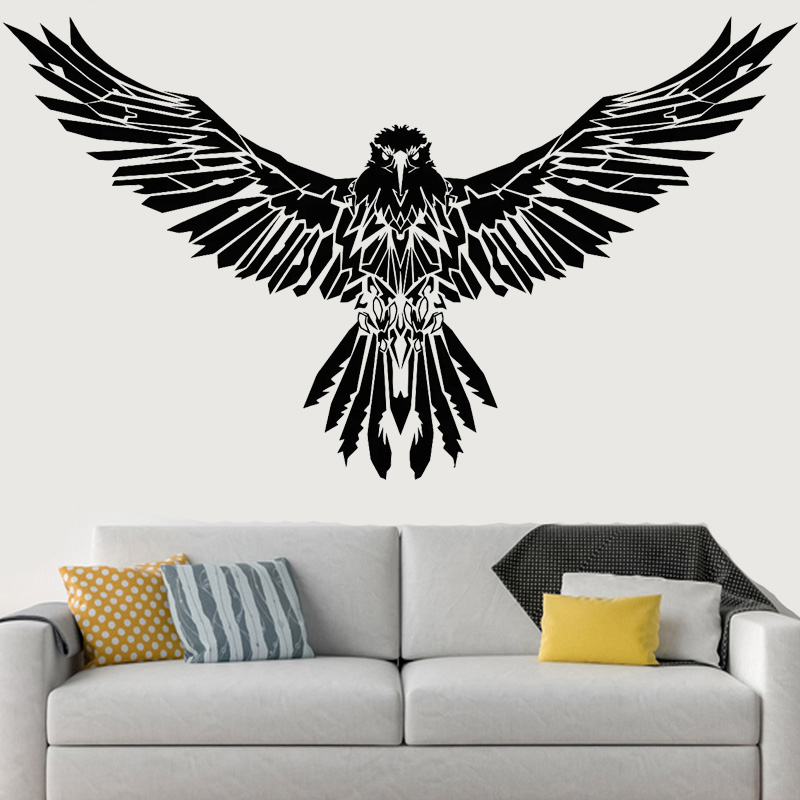 Black Raven Wall Sticker Eagle - Home Decor Vinyl Flooring 评论和价格
