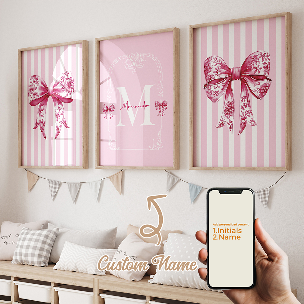 3pcs Personalized Custom Name  - Home Decor Wall Pictures 评论和价格