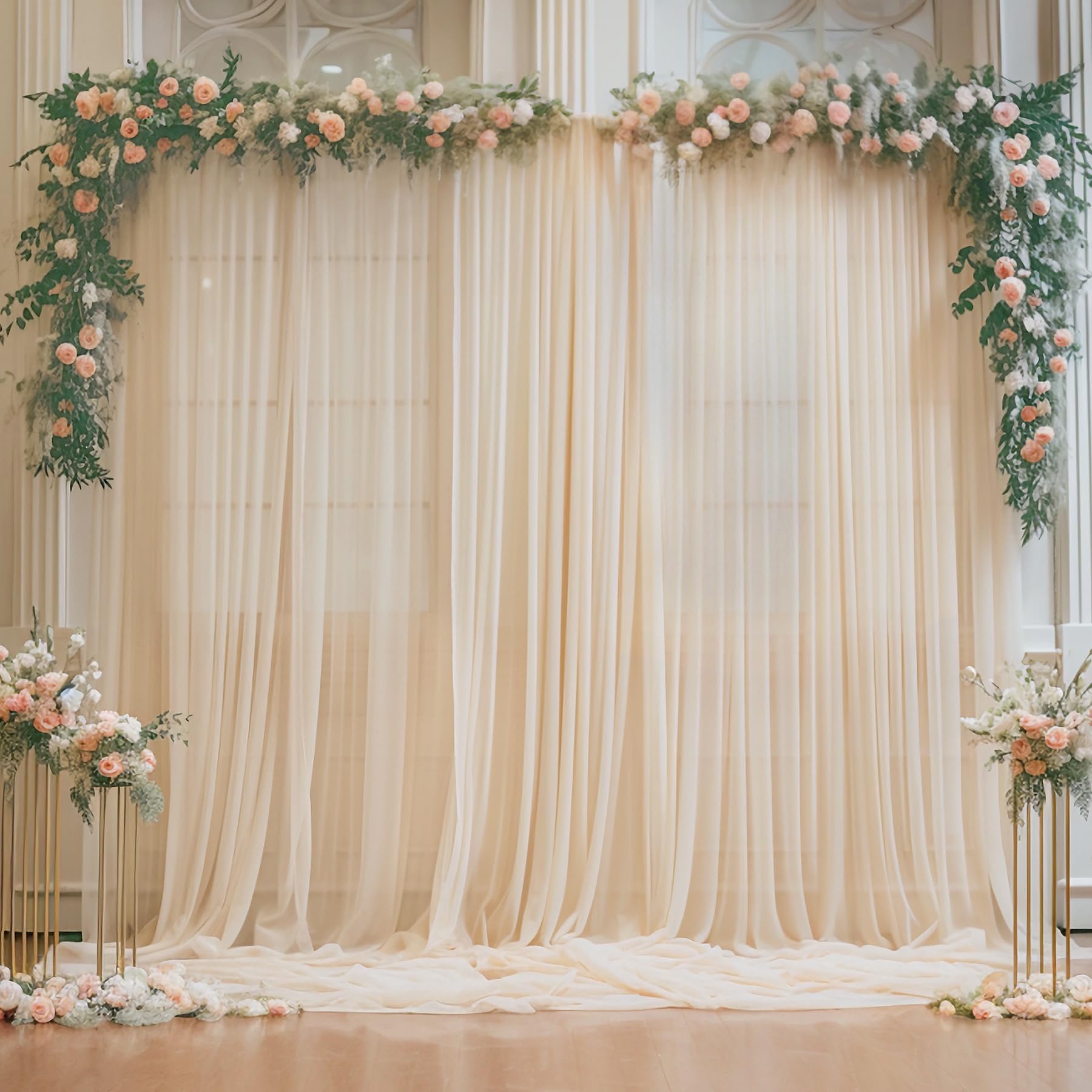 Wrinkle Chiffon Backdrop Curta - Blackout Curtains 评论和价格