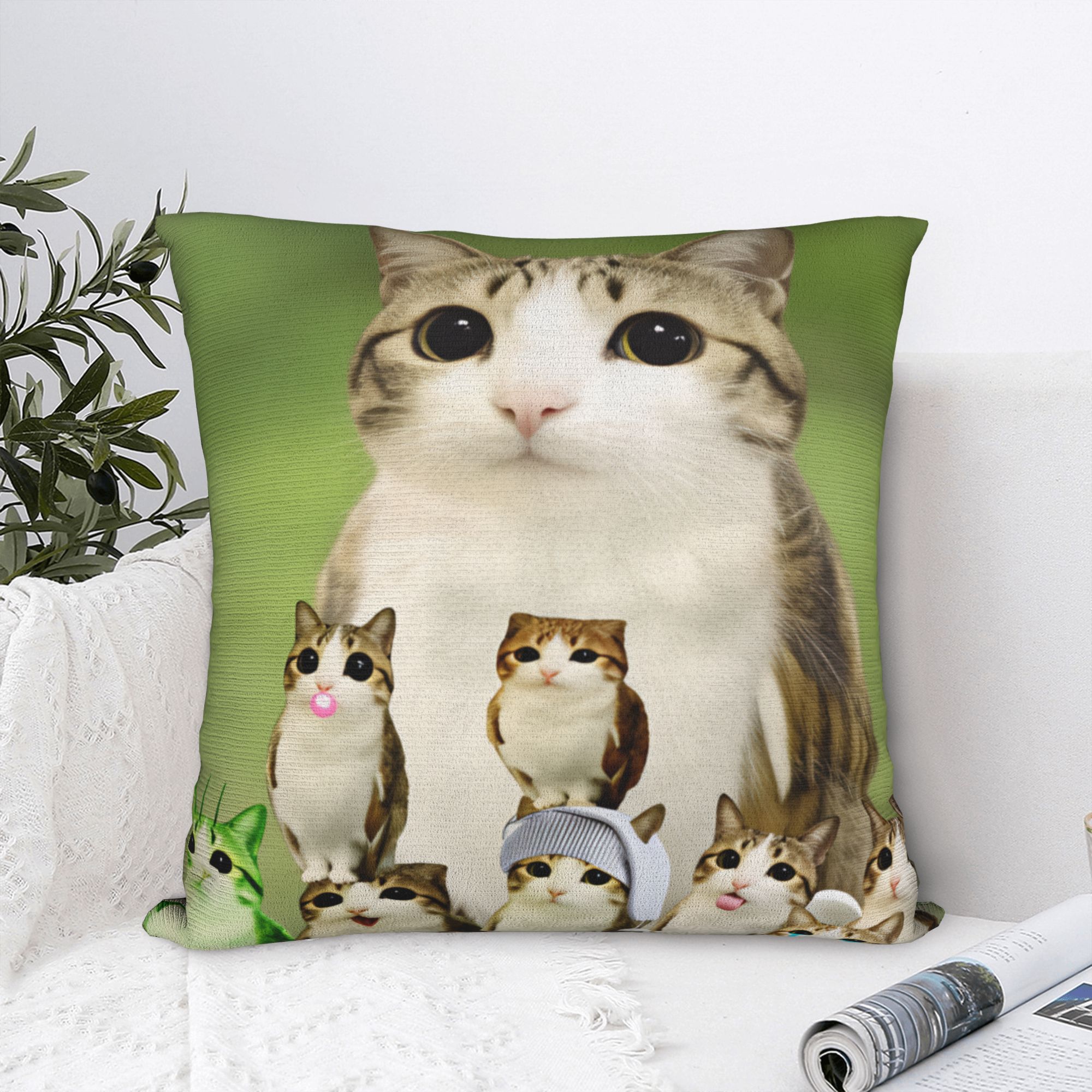 Pillow Cover Funny Meowl Cat F - Home Decor Png 评论和价格