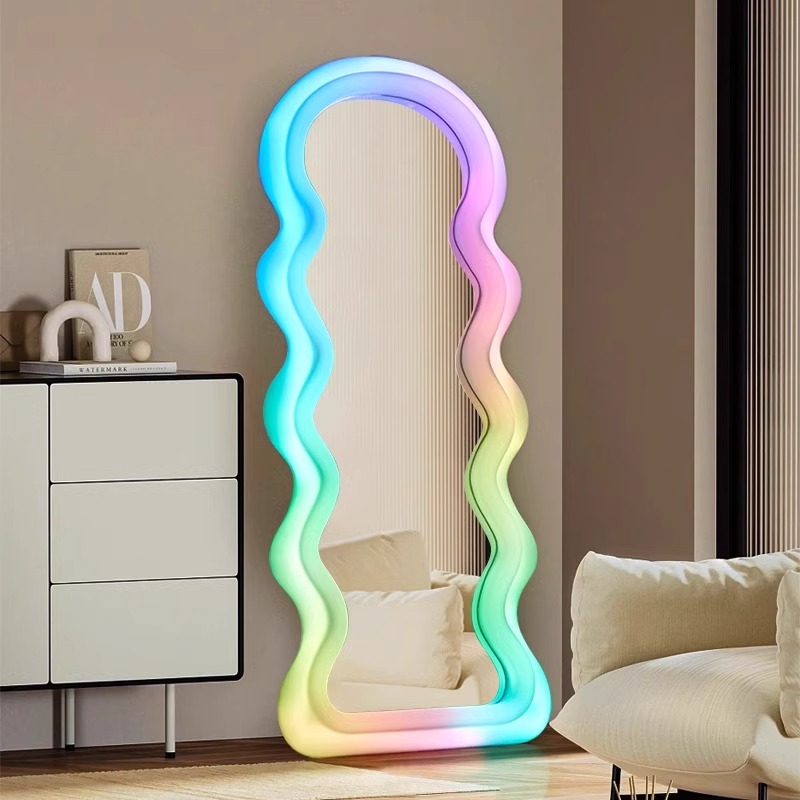 Korean Style Light Mirror Wavy - Flooring Home Decor 评论和价格