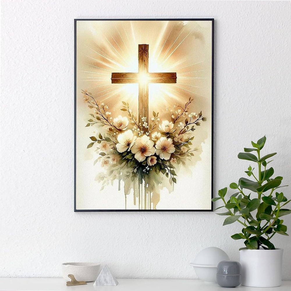 Religious Cross Diamond Art Ki - Home Decor Product 评论和价格